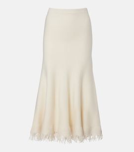 Bottega Veneta Bottega Veneta Fringed wool midi skirt