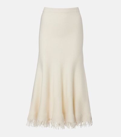 Bottega Veneta Bottega Veneta Fringed wool midi skirt