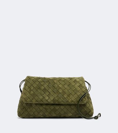 Bottega Veneta Bottega Veneta Giorno Intrecciato suede crossbody bag