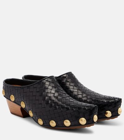 Bottega Veneta Bottega Veneta Gondola Intrecciato studded leather clogs