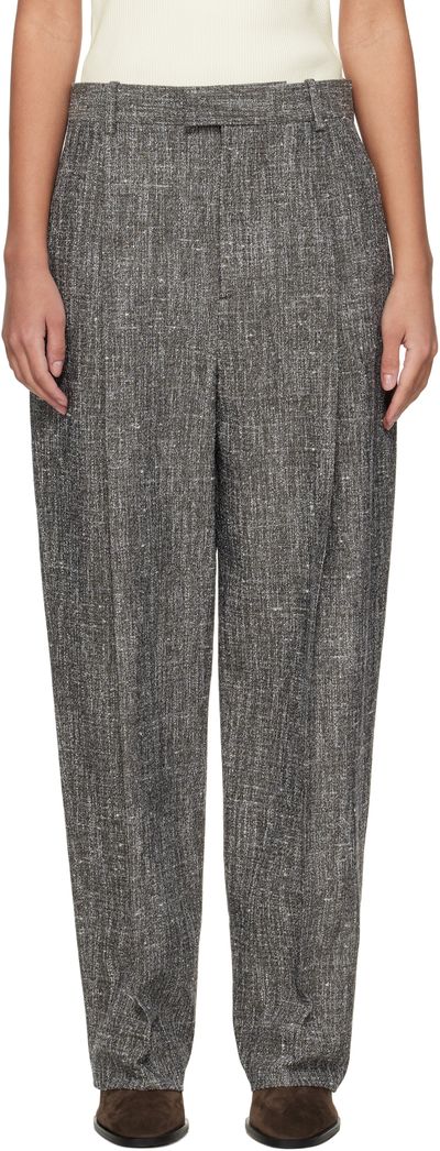 Bottega Veneta Bottega Veneta Gray Melange Viscose & Silk Trousers