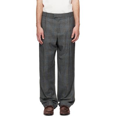 Bottega Veneta Bottega Veneta Gray Prince of Wales Trousers