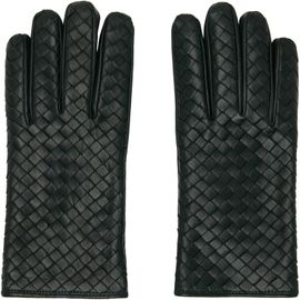 Bottega Veneta Bottega Veneta Green Intrecciato Leather Gloves