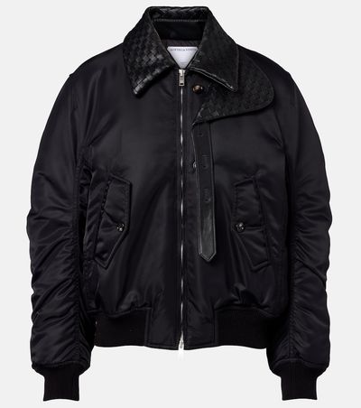 Bottega Veneta Bottega Veneta Intrecciato leather-trimmed blouson jacket