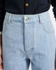 Bottega Veneta Bottega Veneta Intrecciato leather-trimmed straight jeans - 3
