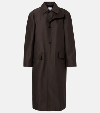 Bottega Veneta Bottega Veneta Intrecciato leather-trimmed trench coat