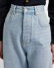 Bottega Veneta Bottega Veneta Intrecciato leather-trimmed wide-leg jeans - 3