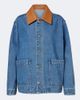 Bottega Veneta Bottega Veneta Intrecciato oversized denim jacket - 1