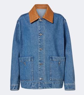 Bottega Veneta Bottega Veneta Intrecciato oversized denim jacket
