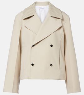 Bottega Veneta Bottega Veneta Intrecciato striped wool and cotton peacoat