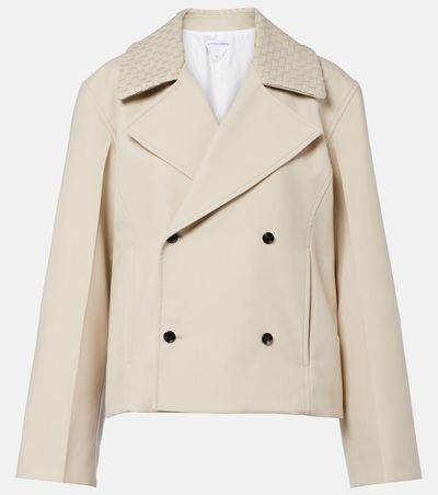 Bottega Veneta Bottega Veneta Intrecciato striped wool and cotton peacoat