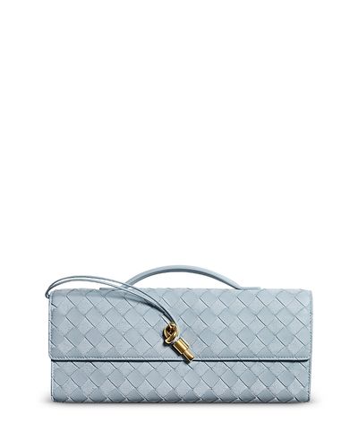 Bottega Veneta Bottega Veneta Intrecciato Suede & Leather Top Handle Clutch