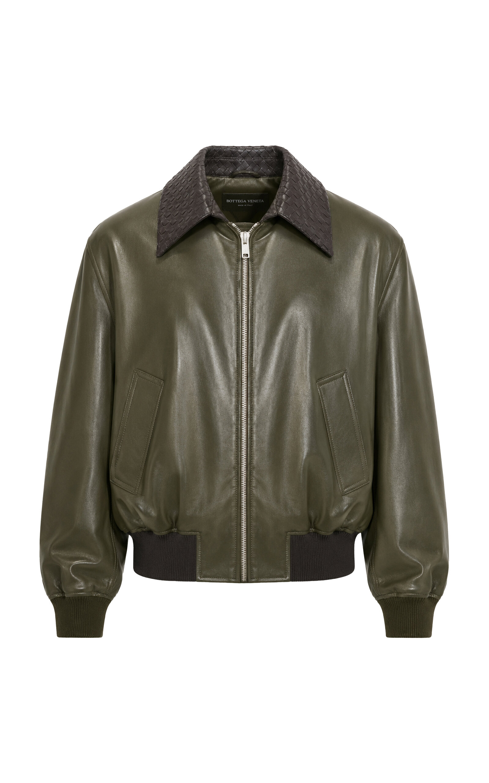 Bottega Veneta Bottega Veneta IntrecciatoCollar Leather Blouson Jacket