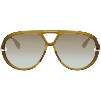 Bottega Veneta Bottega Veneta Khaki Classic Aviator Sunglasses