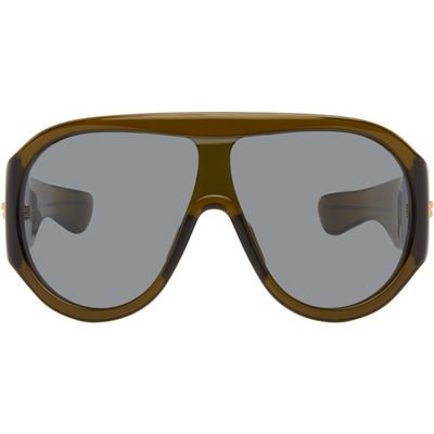 Bottega Veneta Bottega Veneta Khaki Scudo Shield Sunglasses