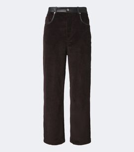 Bottega Veneta Bottega Veneta Leather-trimmed cotton corduroy straight pants