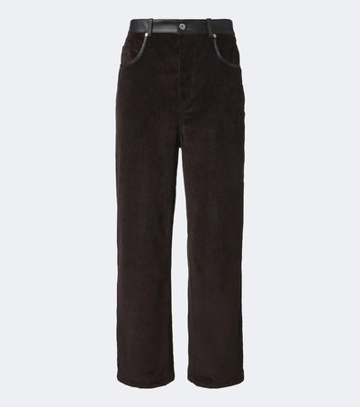 Bottega Veneta Bottega Veneta Leather-trimmed cotton corduroy straight pants