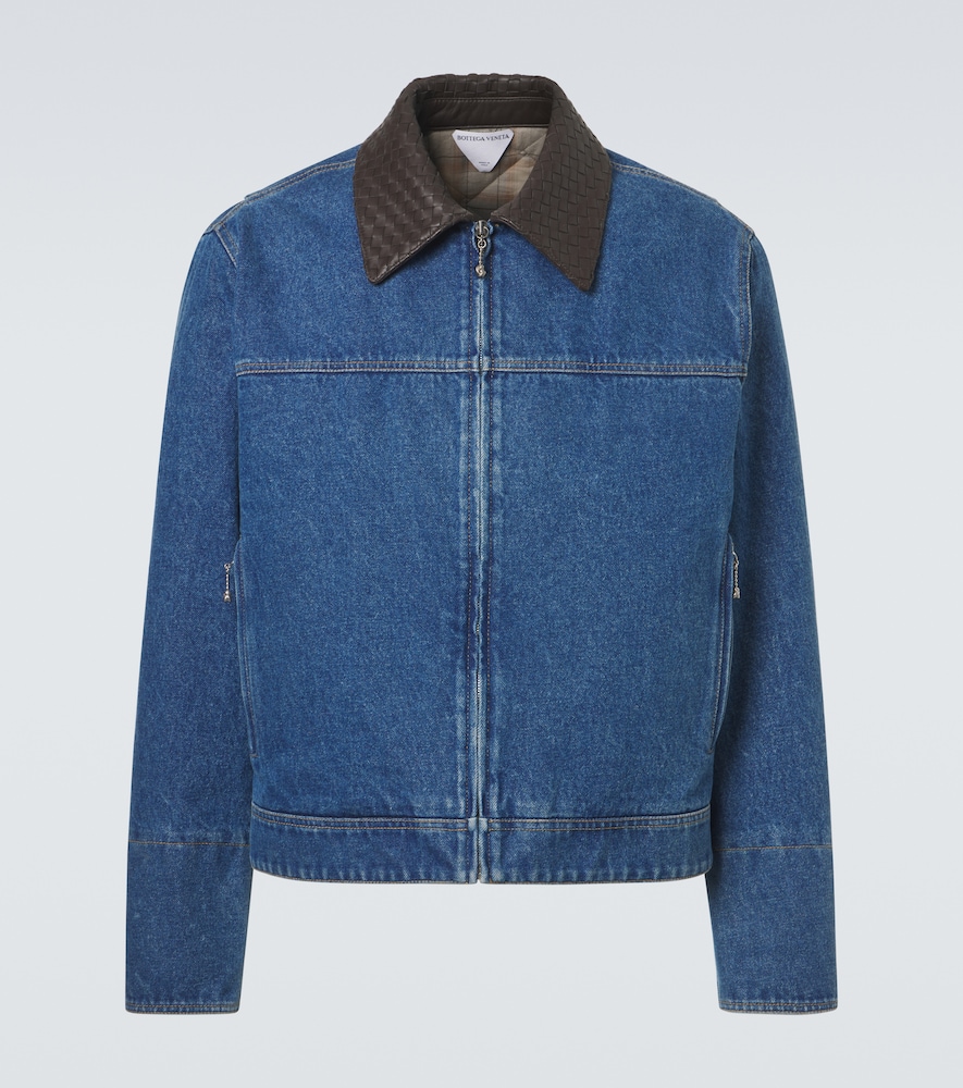 Bottega Veneta Bottega Veneta Leather-trimmed denim jacket