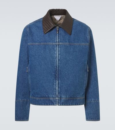 Bottega Veneta Bottega Veneta Leather-trimmed denim jacket