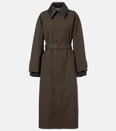 Bottega Veneta Bottega Veneta Leather-trimmed trench coat