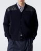 Bottega Veneta Bottega Veneta Leather-trimmed wool and cashmere cardigan - 3