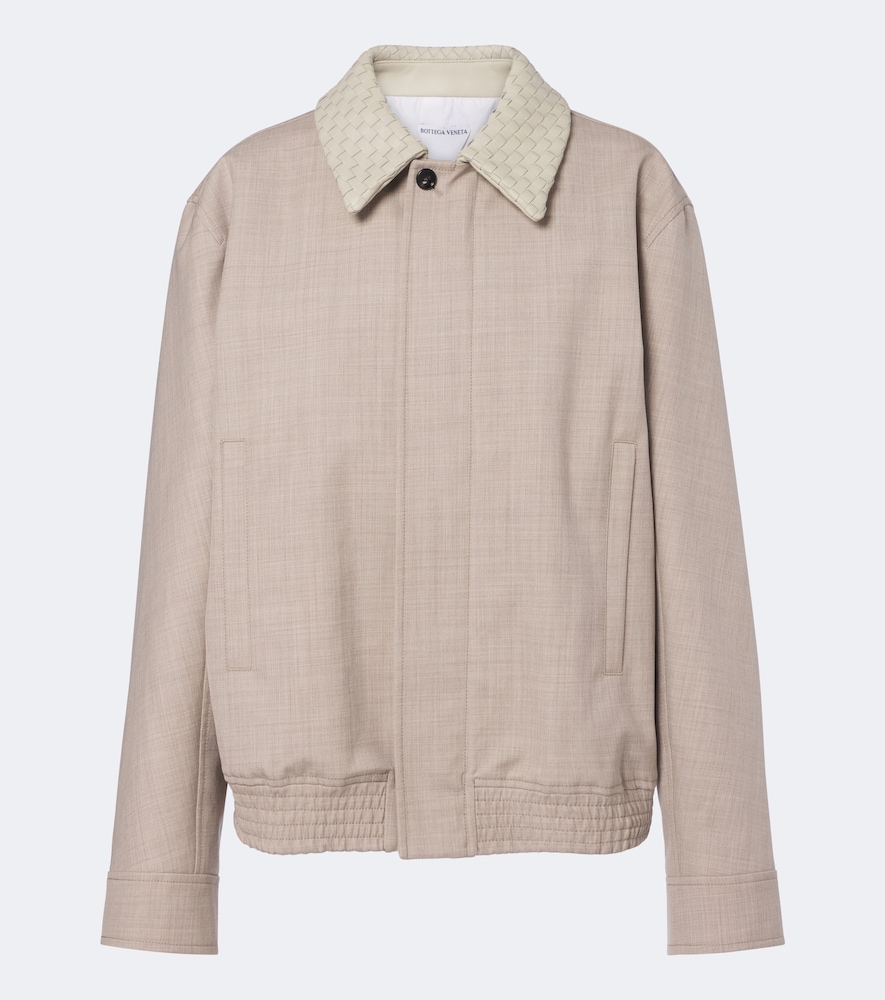Bottega Veneta Bottega Veneta Leather-trimmed wool blouson jacket