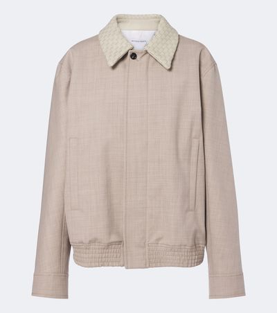 Bottega Veneta Bottega Veneta Leather-trimmed wool blouson jacket