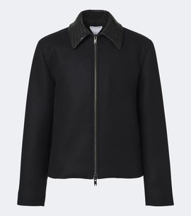 Bottega Veneta Bottega Veneta Leather-trimmed wool felt jacket