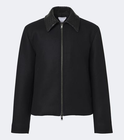 Bottega Veneta Bottega Veneta Leather-trimmed wool felt jacket