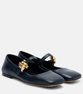 Bottega Veneta Bottega Veneta Lucy embellished leather Mary Jane flats