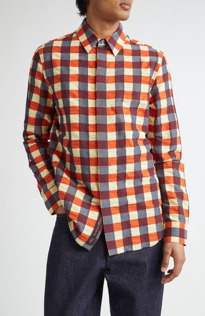 Bottega Veneta Bottega Veneta Macro Gingham Cotton Button-Up Shirt