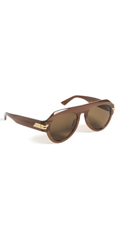 Bottega Veneta Bottega Veneta Mitre Aviator Sunglasses Brown-Brown-Brown One