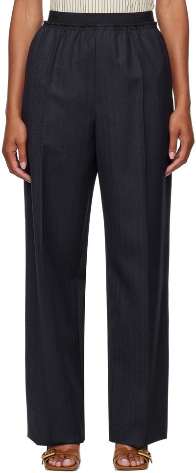 Bottega Veneta Bottega Veneta Navy Gathered Trousers