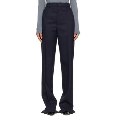 Bottega Veneta Bottega Veneta Navy Shetland Wool Toile Straight Trousers