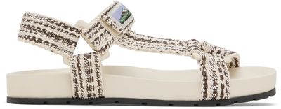 Bottega Veneta Bottega Veneta Off-White & Brown Trip Sandals