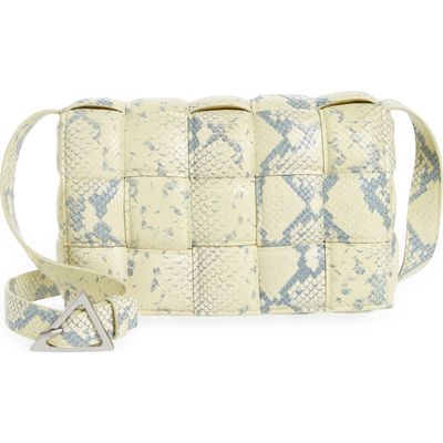 Bottega Veneta Bottega Veneta Padded Cassette Python Embossed Leather Crossbody Bag