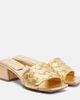 Bottega Veneta Bottega Veneta Parco Intrecciato metallic leather mules - 1
