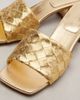 Bottega Veneta Bottega Veneta Parco Intrecciato metallic leather mules - 5