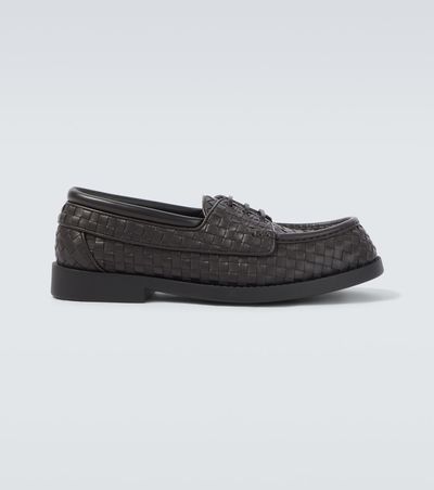 Bottega Veneta Bottega Veneta Pier Intrecciato leather boat shoes