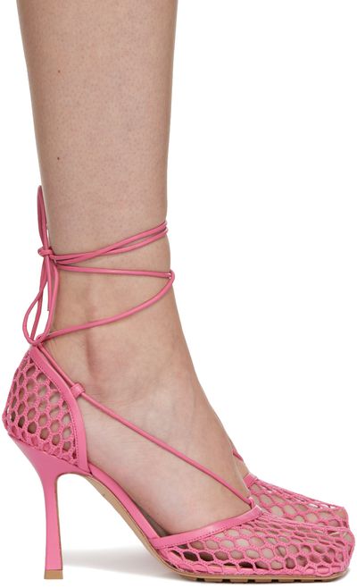 Bottega Veneta Bottega Veneta Pink Stretch Web Heels