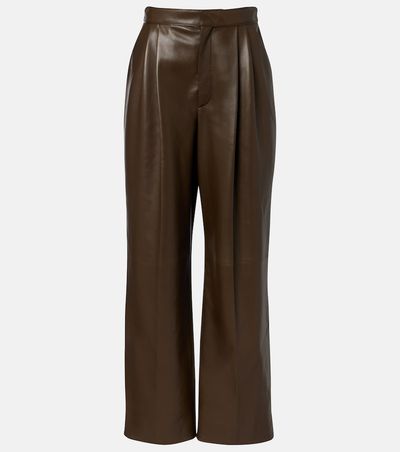 Bottega Veneta Bottega Veneta Pleated leather straight pants