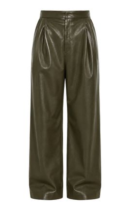 Bottega Veneta Bottega Veneta Pleated Leather WideLeg Pants
