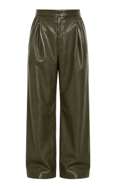 Bottega Veneta Bottega Veneta Pleated Leather WideLeg Pants