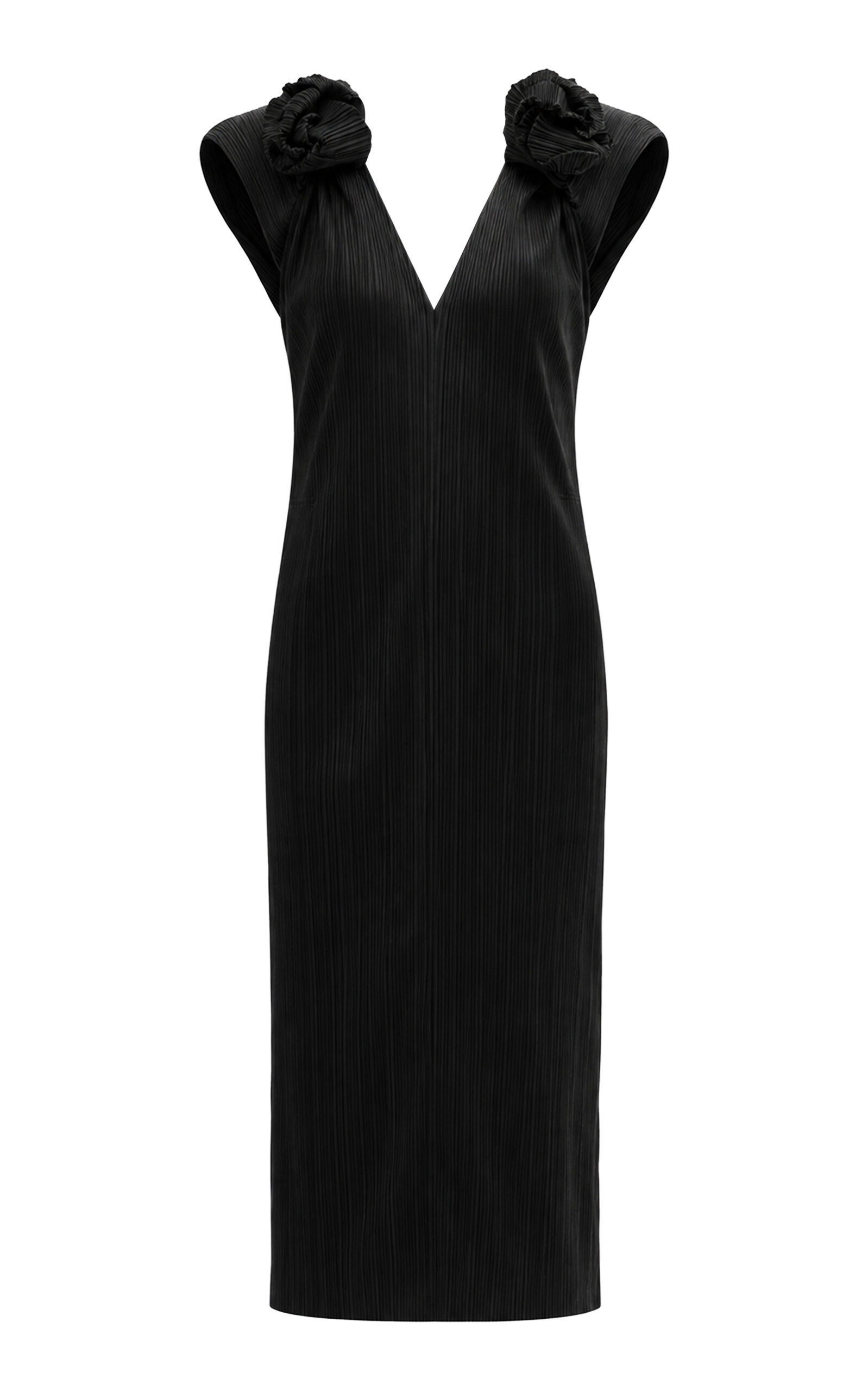 Bottega Veneta Bottega Veneta Plisse Satin Midi Dress