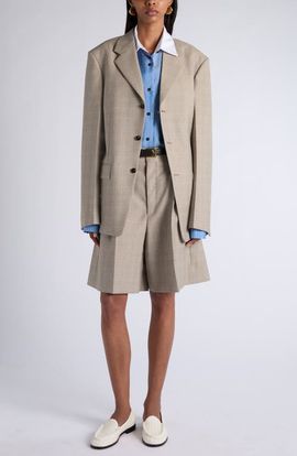 Bottega Veneta Bottega Veneta Prince of Wales Wool Blazer