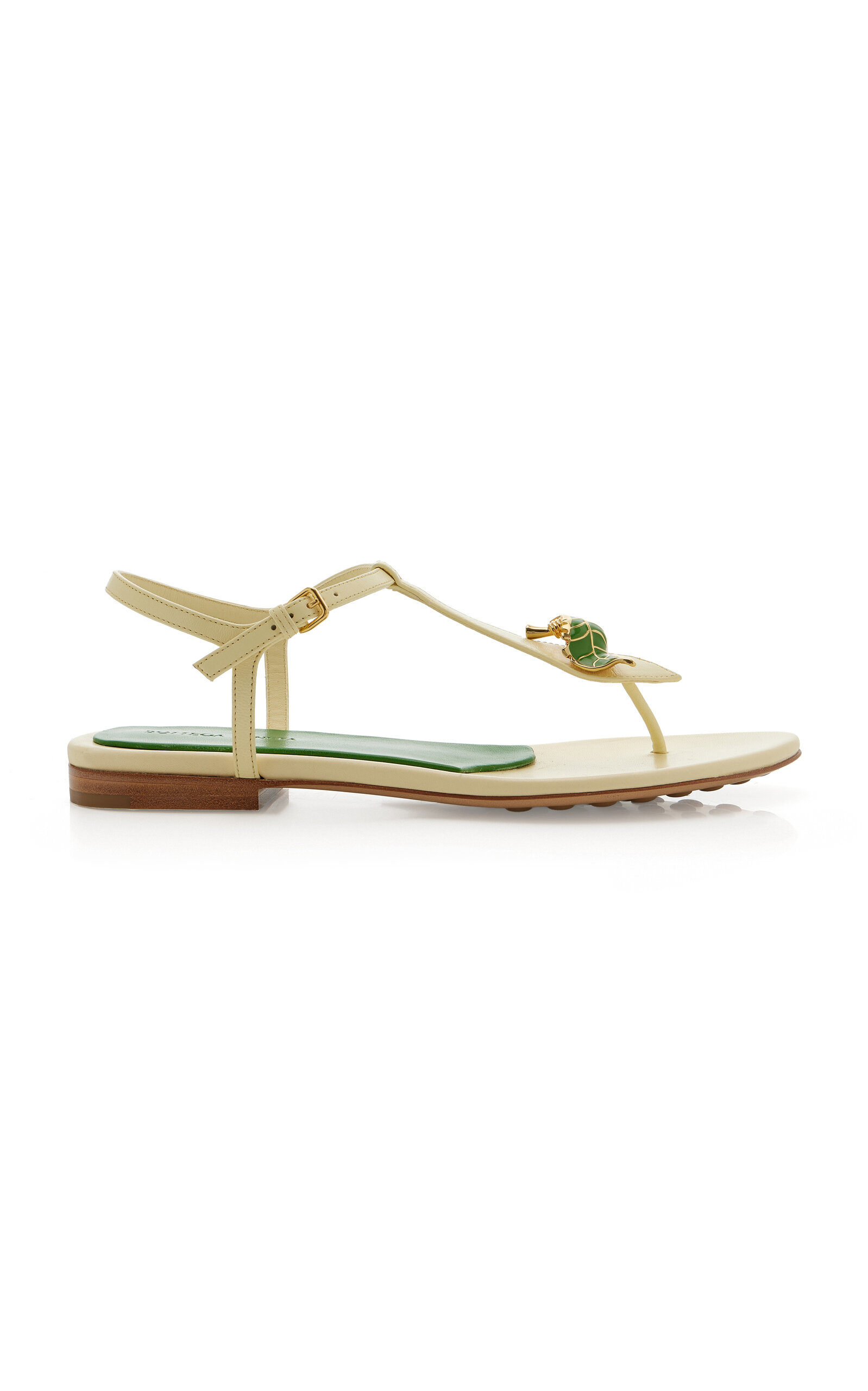 Bottega Veneta Bottega Veneta Rana BambooDetailed Leather Sandals Yellow IT 36