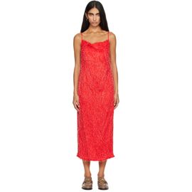 Bottega Veneta Bottega Veneta Red Viscose Fil Coupé Midi Dress