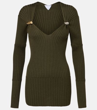 Bottega Veneta Bottega Veneta Ribbed-knit cashmere and silk top