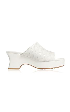 Bottega Veneta Bottega Veneta Rosita Kitten Wedge Leather Sandals