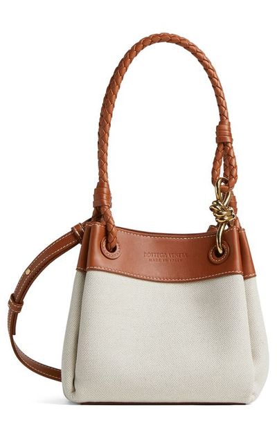 Bottega Veneta Bottega Veneta Small Andiamo Canvas & Leather Crossbody Bag